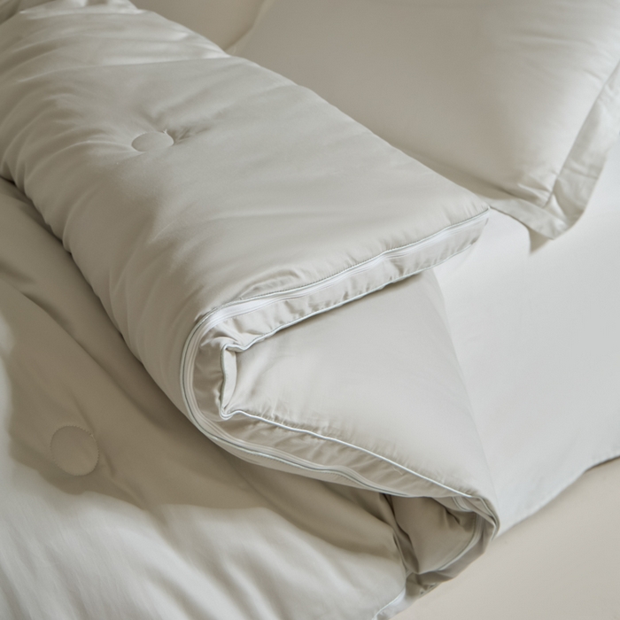 91家纺网 家纺一手货源 找家纺 纪梵茜 2025新款李官奇正品55%大豆被子60长绒棉拉链子母被双胎二合一被芯冬被 灰色