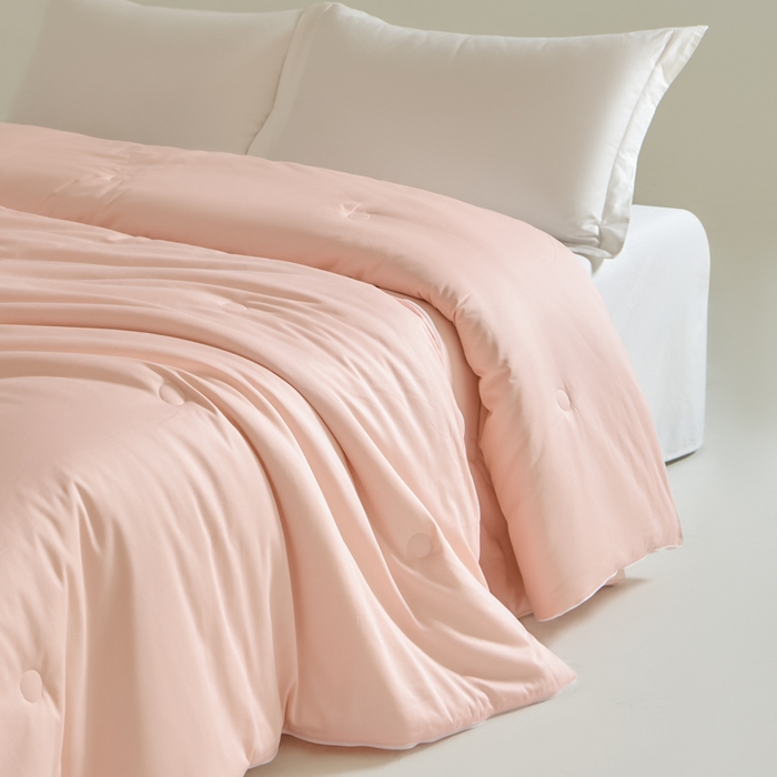 91家纺网 家纺一手货源 找家纺 纪梵茜 2025新款李官奇正品55%大豆被子60长绒棉拉链子母被双胎二合一被芯冬被 粉玉