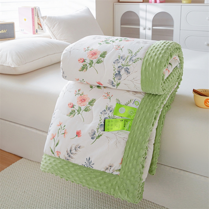 91家纺网 家纺一手货源 找家纺 柏薇 2025新款A类全棉纯棉豆豆绒被 被子被芯 蝶恋花