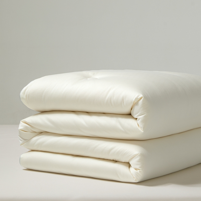 91家纺网 家纺一手货源 找家纺 纪梵茜 2025新款李官奇正品认证55%大豆被长绒棉大豆被子被芯全棉冬被 白色