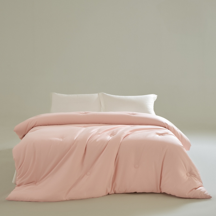 91家纺网 家纺一手货源 找家纺 纪梵茜 2025新款李官奇正品认证55%大豆被长绒棉大豆被子被芯全棉冬被 粉玉