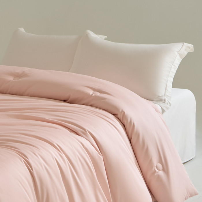 91家纺网 家纺一手货源 找家纺 纪梵茜 2025新款李官奇正品认证55%大豆被长绒棉大豆被子被芯全棉冬被 粉玉