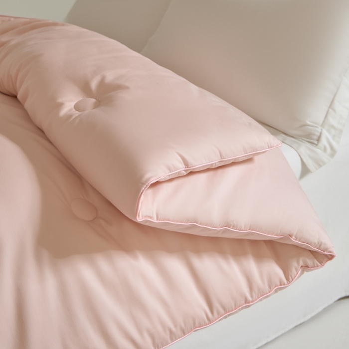 91家纺网 家纺一手货源 找家纺 纪梵茜 2025新款李官奇正品认证55%大豆被长绒棉大豆被子被芯全棉冬被 粉玉