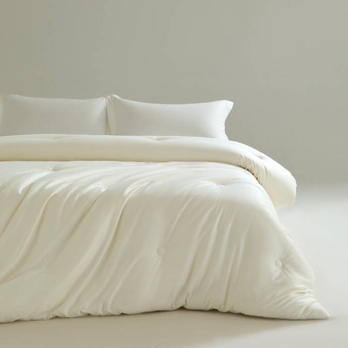 91家纺网 家纺一手货源 找家纺 纪梵茜 2025新款李官奇正品认证55%大豆被长绒棉大豆被子被芯全棉冬被 白色