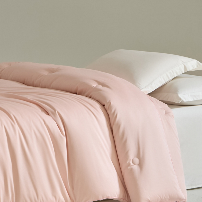 91家纺网 家纺一手货源 找家纺 纪梵茜 2025新款李官奇正品认证55%大豆被长绒棉大豆被子被芯全棉冬被 粉玉