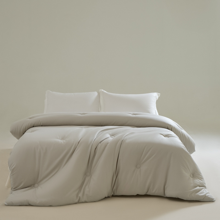 91家纺网 家纺一手货源 找家纺 纪梵茜 2025新款李官奇正品认证55%大豆被长绒棉大豆被子被芯全棉冬被 灰色