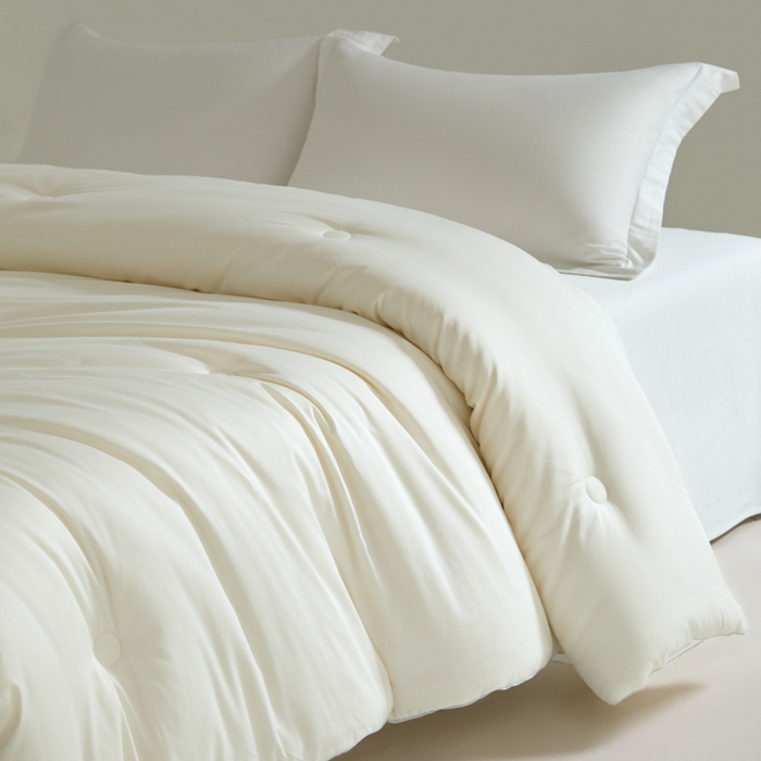 91家纺网 家纺一手货源 找家纺 纪梵茜 2025新款李官奇正品认证55%大豆被长绒棉大豆被子被芯全棉冬被 白色