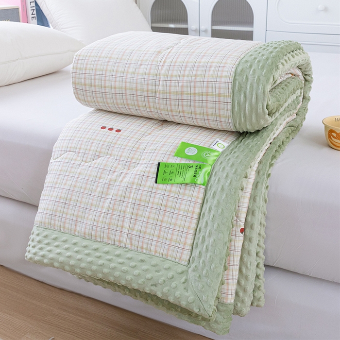 91家纺网 家纺一手货源 找家纺 柏薇 2025新款A类全棉纯棉豆豆绒被 被子被芯 静若幽兰