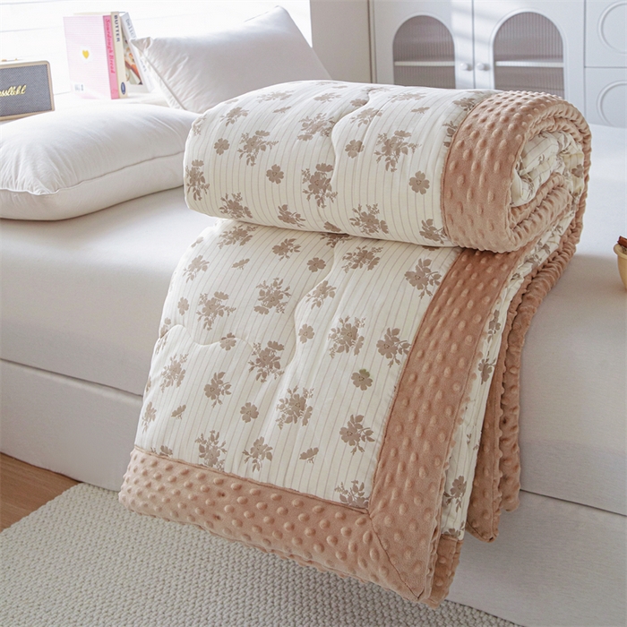 91家纺网 家纺一手货源 找家纺 柏薇 2025新款A类全棉纯棉豆豆绒被 被子被芯 圆梦