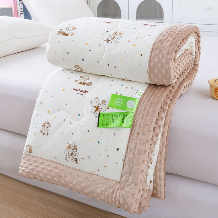 91家纺网 家纺一手货源 找家纺 柏薇 2025新款A类全棉纯棉豆豆绒被 被子被芯 米洛