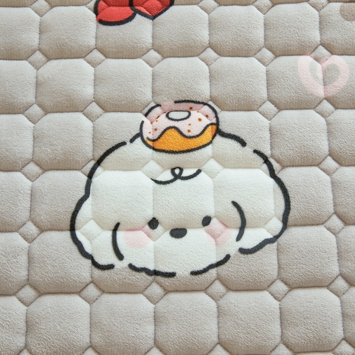 91家纺网 家纺一手货源 找家纺 雯豆家纺 2025新款牛奶绒床垫床护垫学生床褥子宿舍印花床褥铺底 牛奶绒床褥-假日小狗