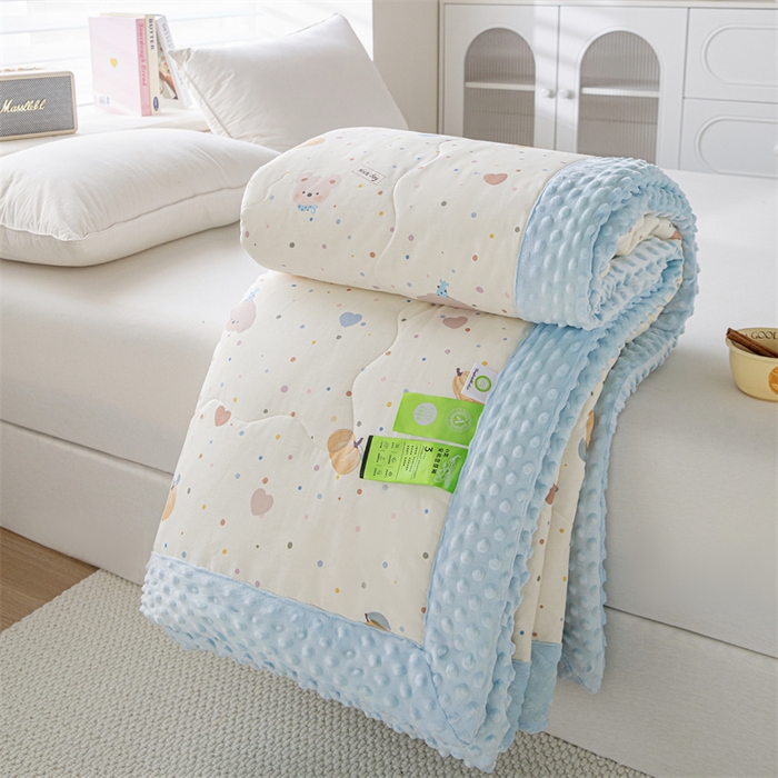 91家纺网 家纺一手货源 找家纺 柏薇 2025新款A类全棉纯棉豆豆绒被 被子被芯 南瓜熊