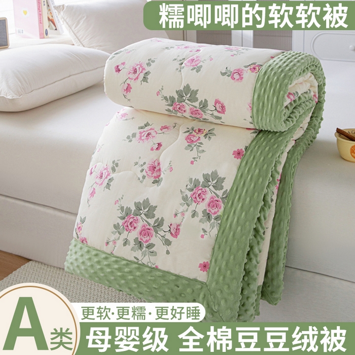 柏薇 2025新款A类全棉纯棉豆豆绒被 被子被芯 如沐春风