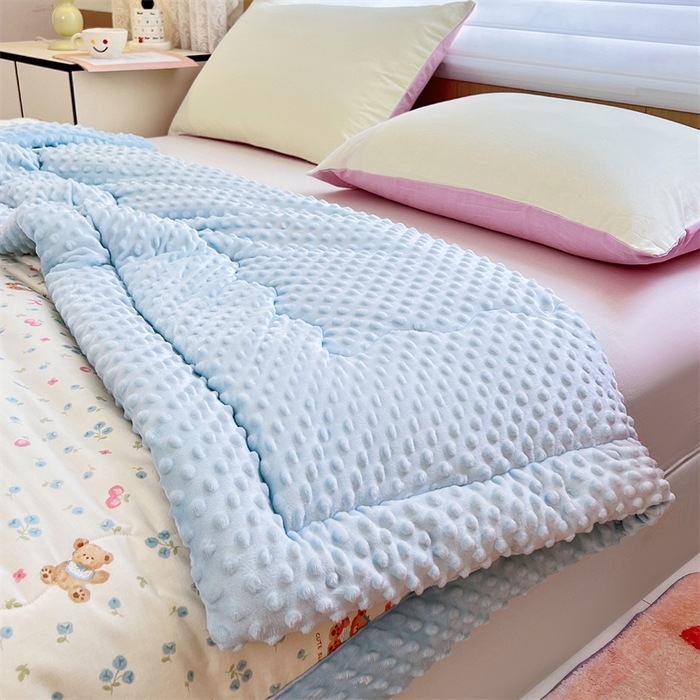 91家纺网 家纺一手货源 找家纺 柏薇 2025新款A类全棉纯棉豆豆绒被 被子被芯 童心