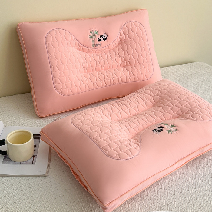 91家纺网 家纺一手货源 找家纺 永乐枕芯 2025新款熊有成竹枕头枕芯 粉色