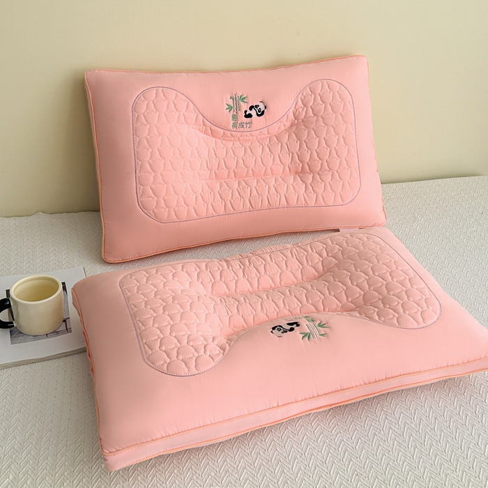 91家纺网 家纺一手货源 找家纺 永乐枕芯 2025新款熊有成竹枕头枕芯 粉色