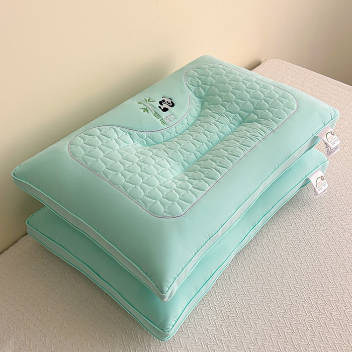 91家纺网 家纺一手货源 找家纺 永乐枕芯 2025新款熊有成竹枕头枕芯 绿色