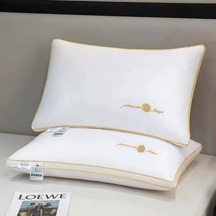 91家纺网 家纺一手货源 找家纺 （总）永乐枕芯 2025新款山茶花刺绣枕枕芯羽丝绒枕芯星级酒店款枕头