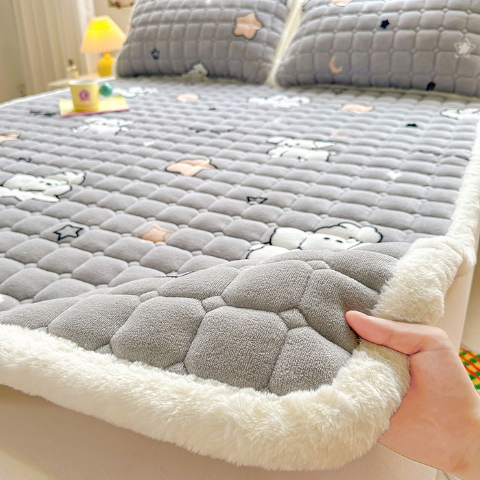 梵朴 2025新款印花牛奶绒床褥垫加厚珊瑚绒床褥子床垫 顽皮狗