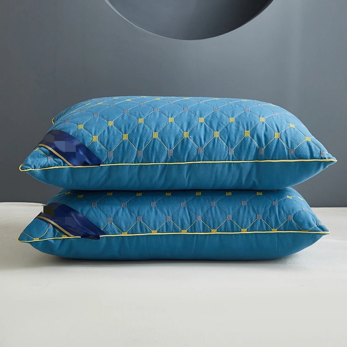 91家纺网 家纺一手货源 找家纺 永乐枕芯 2025新款满天星单边枕头枕芯 蓝色