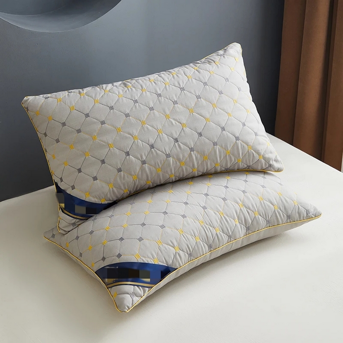 91家纺网 家纺一手货源 找家纺 永乐枕芯 2025新款满天星单边枕头枕芯 灰色