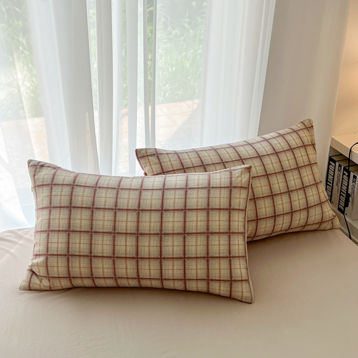 91家纺网 家纺一手货源 找家纺 （总）希丞家居 2025新款学生季格子加厚亚麻四件套（提供买家秀）