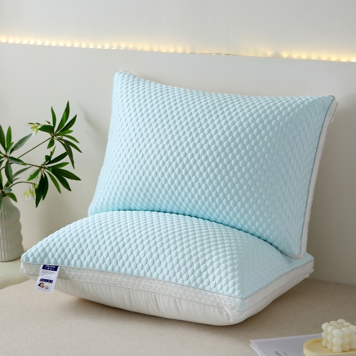 91家纺网 家纺一手货源 找家纺 永乐枕芯 2025新款冰丝凉感按摩纯色凉豆豆枕枕头枕芯 凉豆豆枕-浅绿色