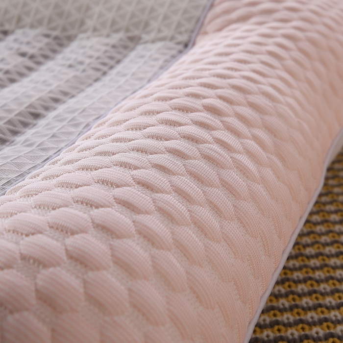 91家纺网 家纺一手货源 找家纺 永乐枕芯 2025新款凉感豆豆低枕枕头冰豆豆羽丝枕芯 粉色 48x74cm/对