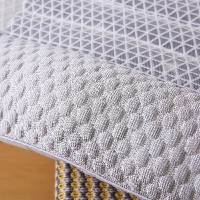 91家纺网 家纺一手货源 找家纺 永乐枕芯 2025新款凉感豆豆低枕枕头冰豆豆羽丝枕芯 浅灰 48x74cm/只