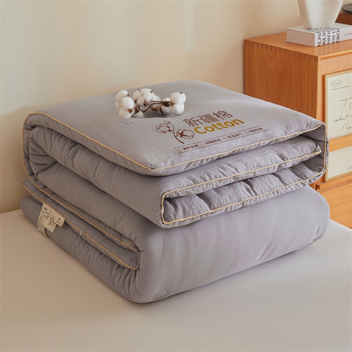 91家纺网 家纺一手货源 找家纺 好福居 2025新款A类水洗棉100%新疆棉花被棉絮春秋被冬被被子被芯 浅灰