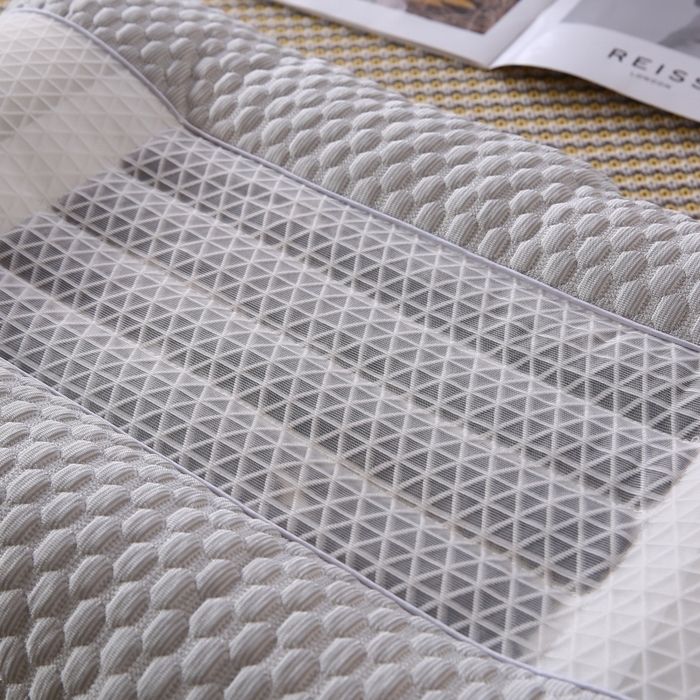 91家纺网 家纺一手货源 找家纺 永乐枕芯 2025新款凉感豆豆低枕枕头冰豆豆羽丝枕芯 浅灰 48x74cm/对