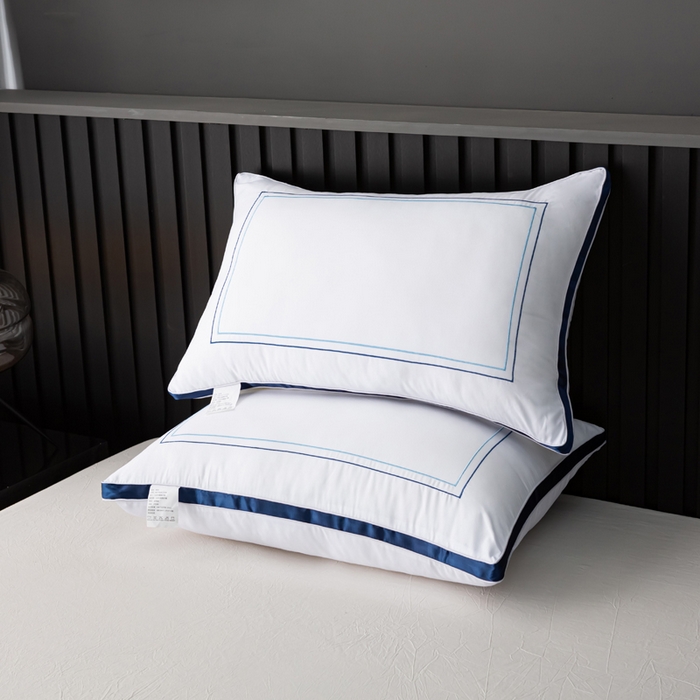 91家纺网 家纺一手货源 找家纺 （总）永乐枕芯 2025新款磨毛新品酒店羽丝绒枕芯回字绣立体枕头