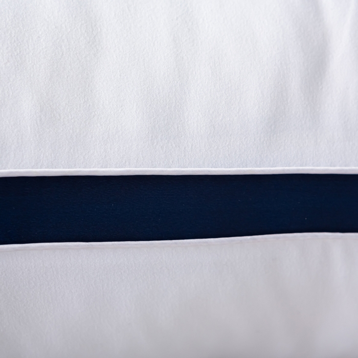 91家纺网 家纺一手货源 找家纺 永乐枕芯 2025新款全棉新品酒店羽丝绒枕芯回字绣立体枕头 蓝色 48*74cm高枕/只