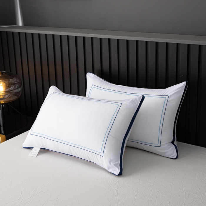 91家纺网 家纺一手货源 找家纺 （总）永乐枕芯 2025新款全棉新品酒店羽丝绒枕芯回字绣立体枕头