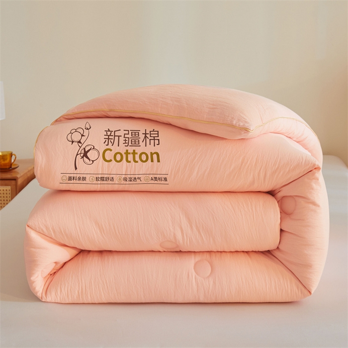 锦逸家居 2025新款A类水洗棉100%新疆棉花被棉絮春秋被冬被被子被芯 玉粉色