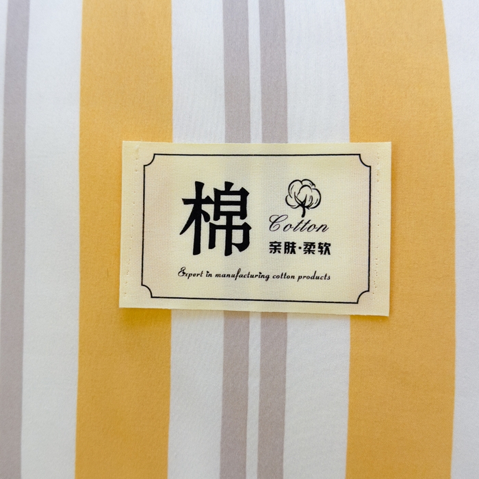 91家纺网 家纺一手货源 找家纺 默忆 2025新款学生新疆棉花床褥褥子 橙白条纹