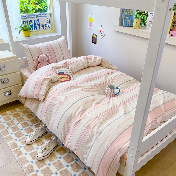 91家纺网 家纺一手货源 找家纺 （总）默忆 2025新款亲肤水洗棉学生三件套