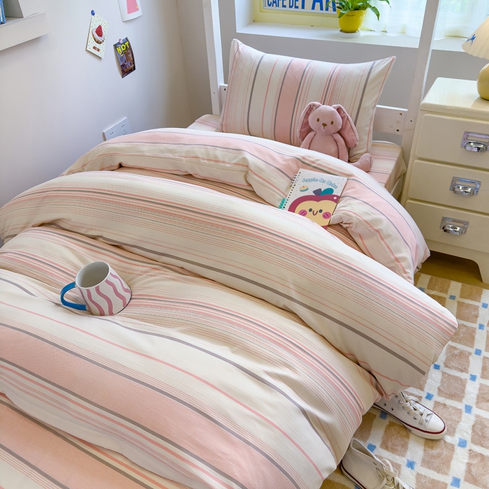 91家纺网 家纺一手货源 找家纺 （总）默忆 2025新款亲肤水洗棉学生三件套