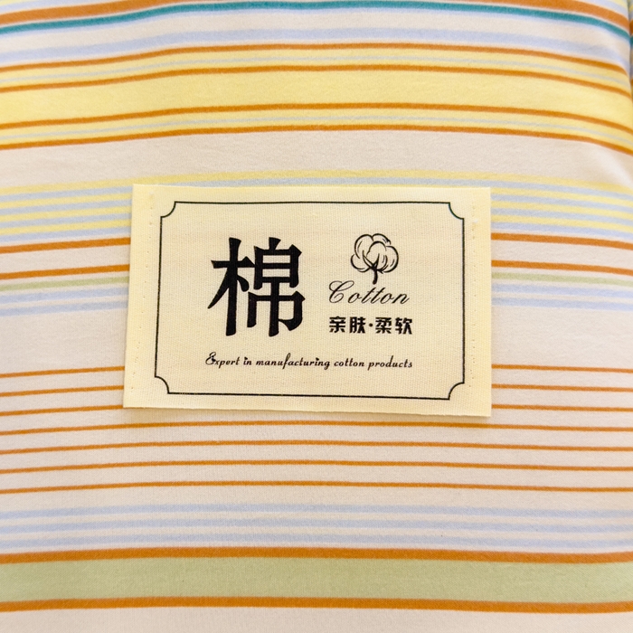 91家纺网 家纺一手货源 找家纺 默忆 2025新款学生新疆棉花床褥褥子 黄色横条纹