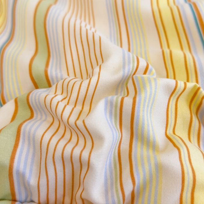 91家纺网 家纺一手货源 找家纺 默忆 2025新款学生新疆棉花床褥褥子 黄色横条纹