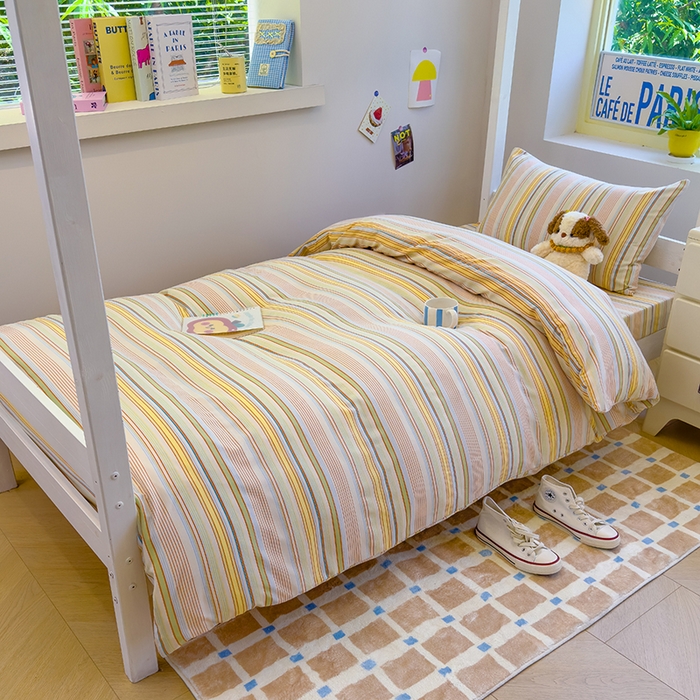 91家纺网 家纺一手货源 找家纺 （总）默忆 2025新款亲肤水洗棉学生三件套