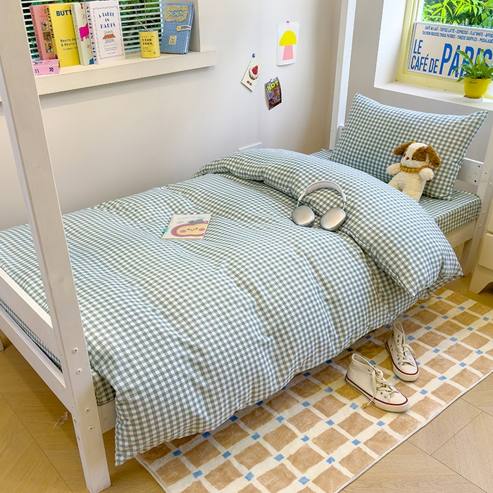 91家纺网 家纺一手货源 找家纺 （总）默忆 2025新款亲肤水洗棉学生三件套