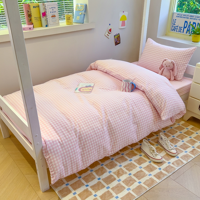 91家纺网 家纺一手货源 找家纺 （总）默忆 2025新款亲肤水洗棉学生三件套