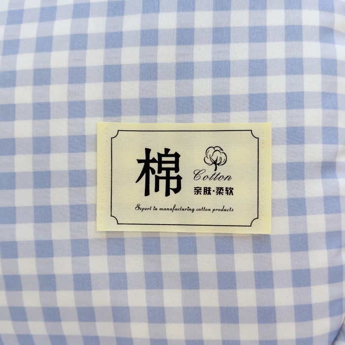 91家纺网 家纺一手货源 找家纺 默忆 2025新款学生新疆棉花床褥褥子 蓝白格子