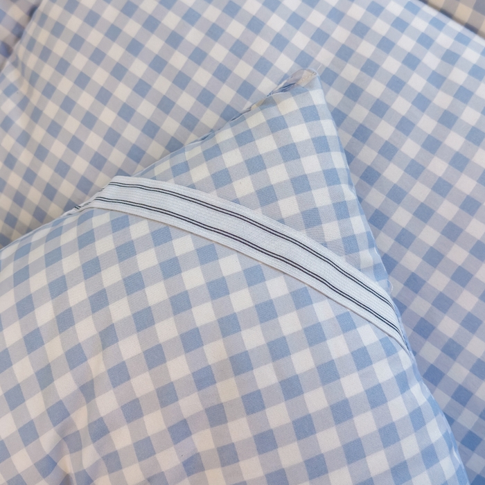 91家纺网 家纺一手货源 找家纺 默忆 2025新款学生新疆棉花床褥褥子 蓝白格子