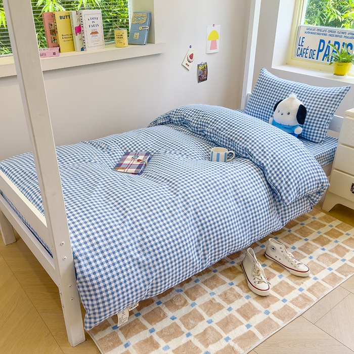 91家纺网 家纺一手货源 找家纺 （总）默忆 2025新款亲肤水洗棉学生三件套