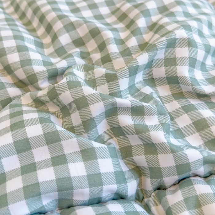 91家纺网 家纺一手货源 找家纺 默忆 2025新款学生新疆棉花床褥褥子 绿白格