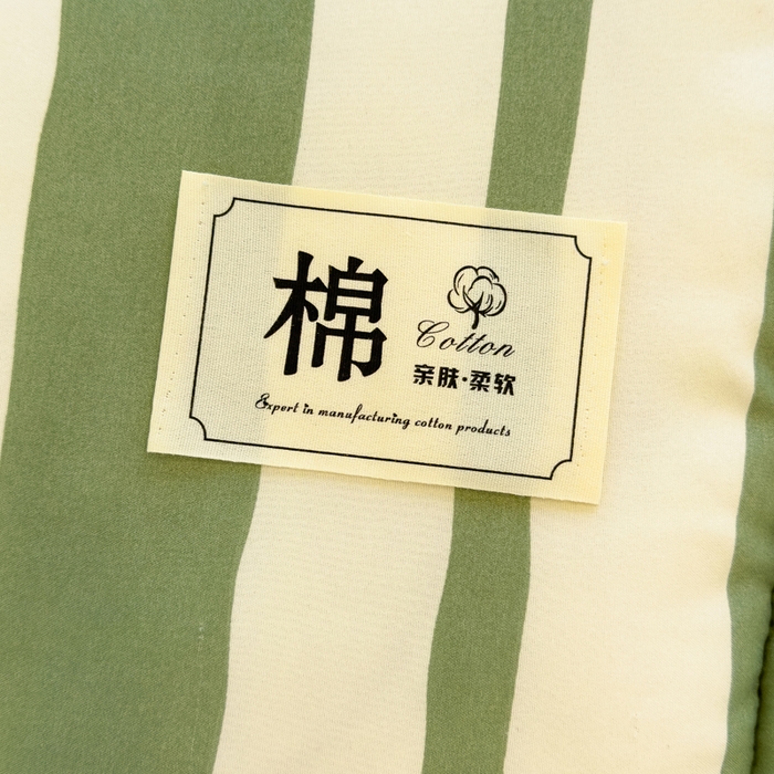 91家纺网 家纺一手货源 找家纺 默忆 2025新款学生新疆棉花床褥褥子 绿条纹
