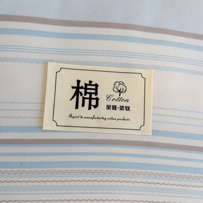 91家纺网 家纺一手货源 找家纺 默忆 2025新款学生新疆棉花床褥褥子 浅蓝色横条纹