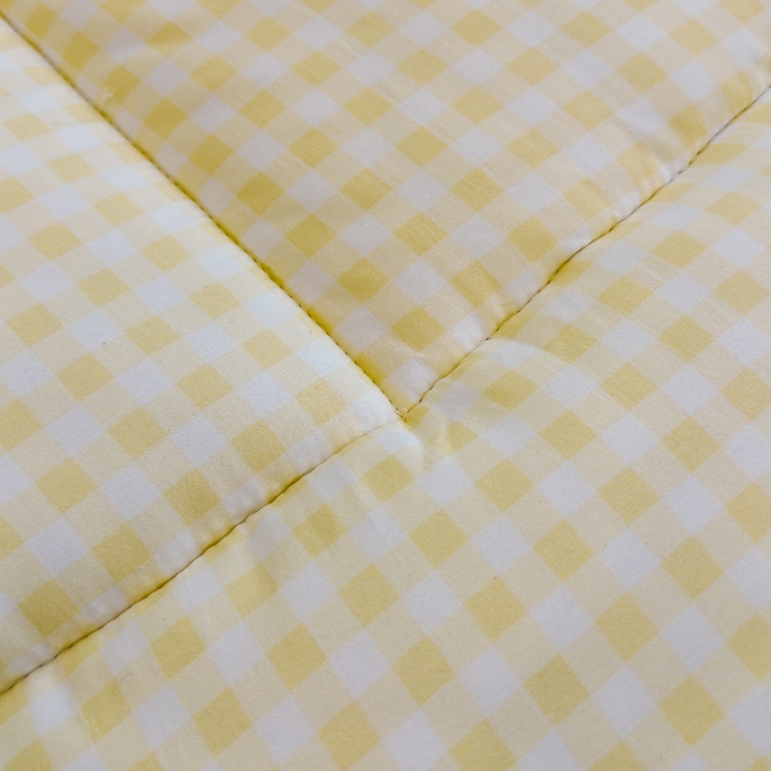 91家纺网 家纺一手货源 找家纺 默忆 2025新款学生新疆棉花床褥褥子 浅色黄格子
